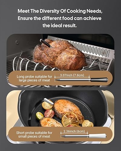 Miniatura 3 de Termómetro inalámbrico para carne, doble sonda para ahumador, Fitflavor 5G WiFi termómetro de carne Bluetooth para parrilla, barbacoa, sonda