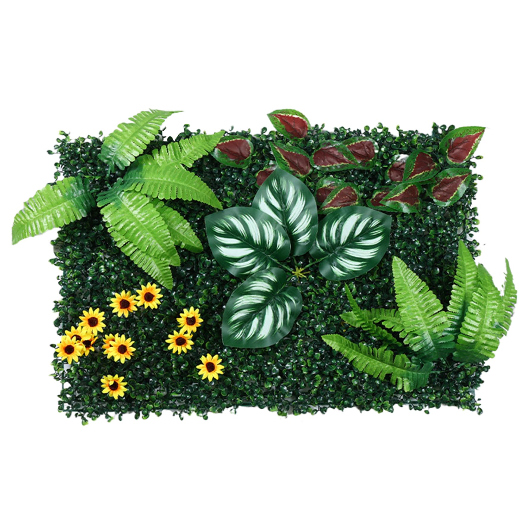 Panneaux de haie artificielle 24x16 pouces pour mur d'herbe