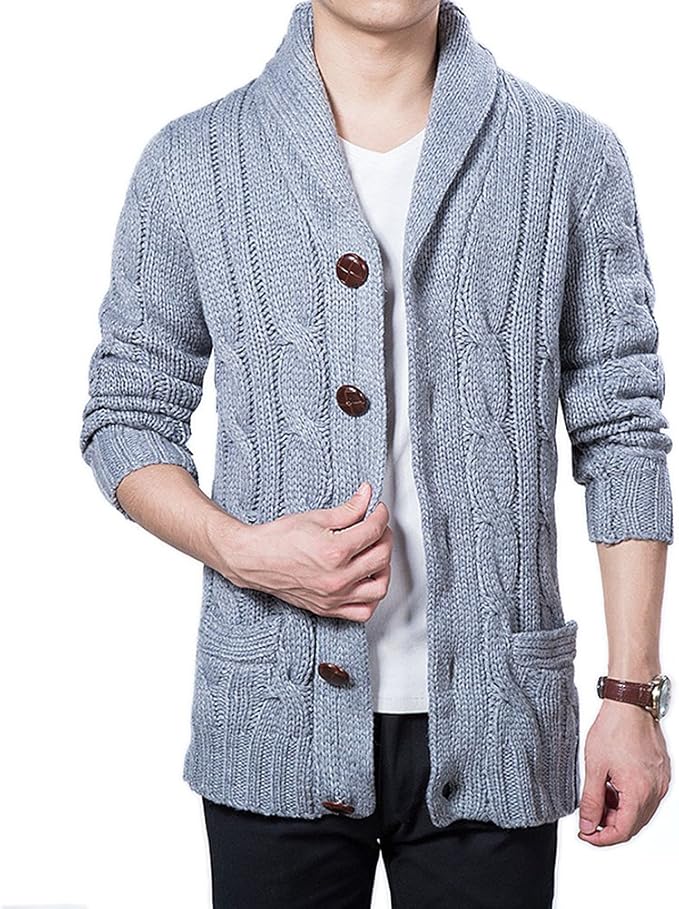 Amazon アンミダ Anmida カーディガン メンズ ケーブルニット ケーブル編み ニットカーディガン メンズ ニット セーター メンズファッション トップス アウター ニットジャケット ニットカーディガン 大きいサイズ カーディガン 通販