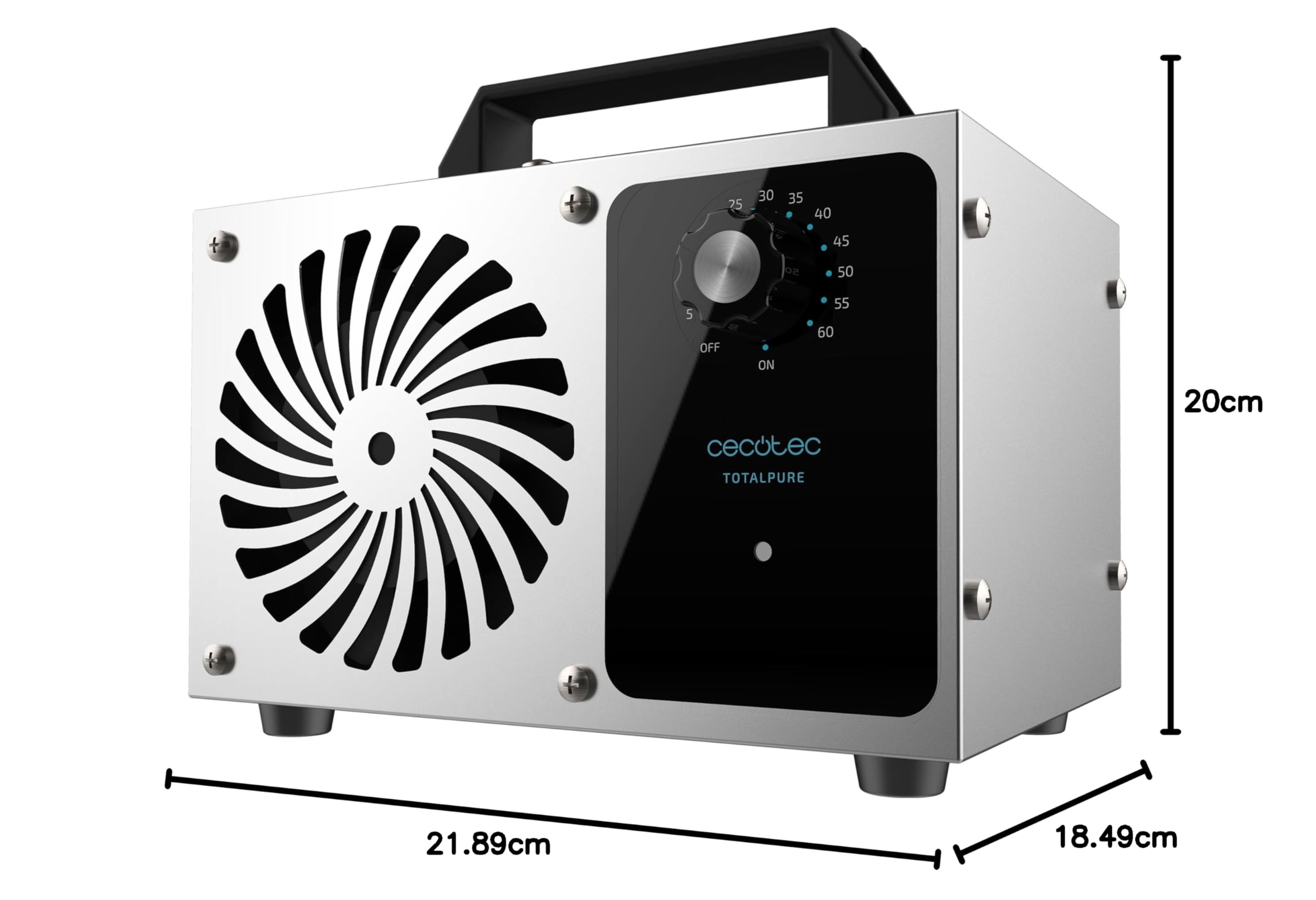 Cecotec Generatore di Ozono Totalpure 4000 Ozono. Potenza 120 W, Pulisce 28 G/Ora, Timer Fino a 60 Minuti, Spegnimento Automatico, Copertura Fino a 100 M2, Facile da Trasportare.