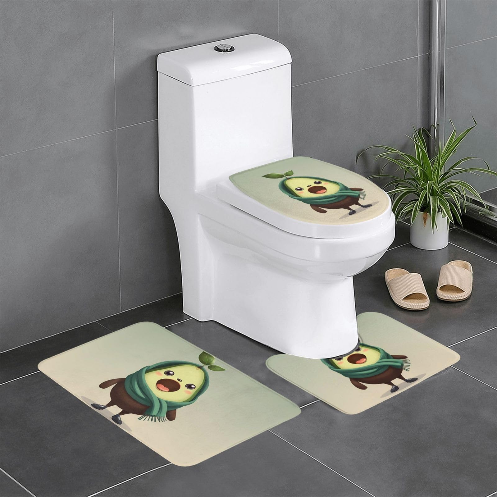 Tapis de bain antidérapants lot de 3 pour sécuriser vos toilettes et votre meuble-lavabo