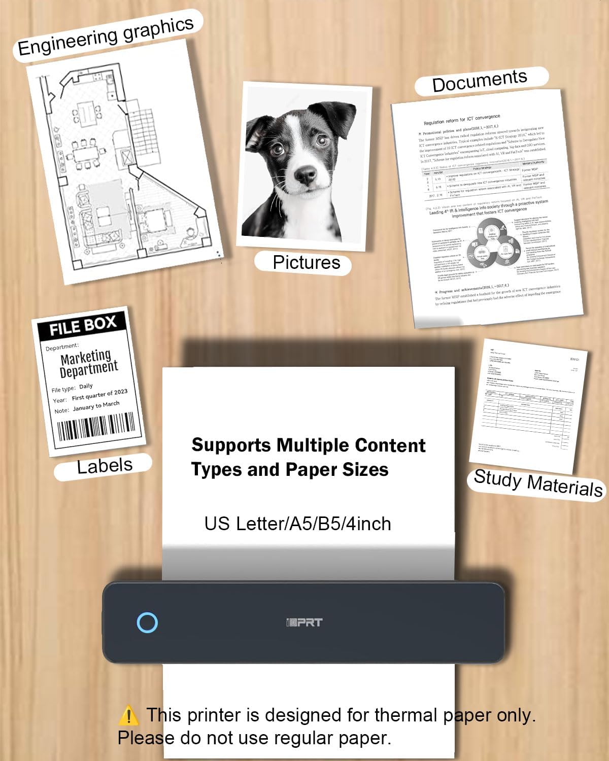 iDPRT Sticker Printer S1 + Portable Printer Wireless Travel 610