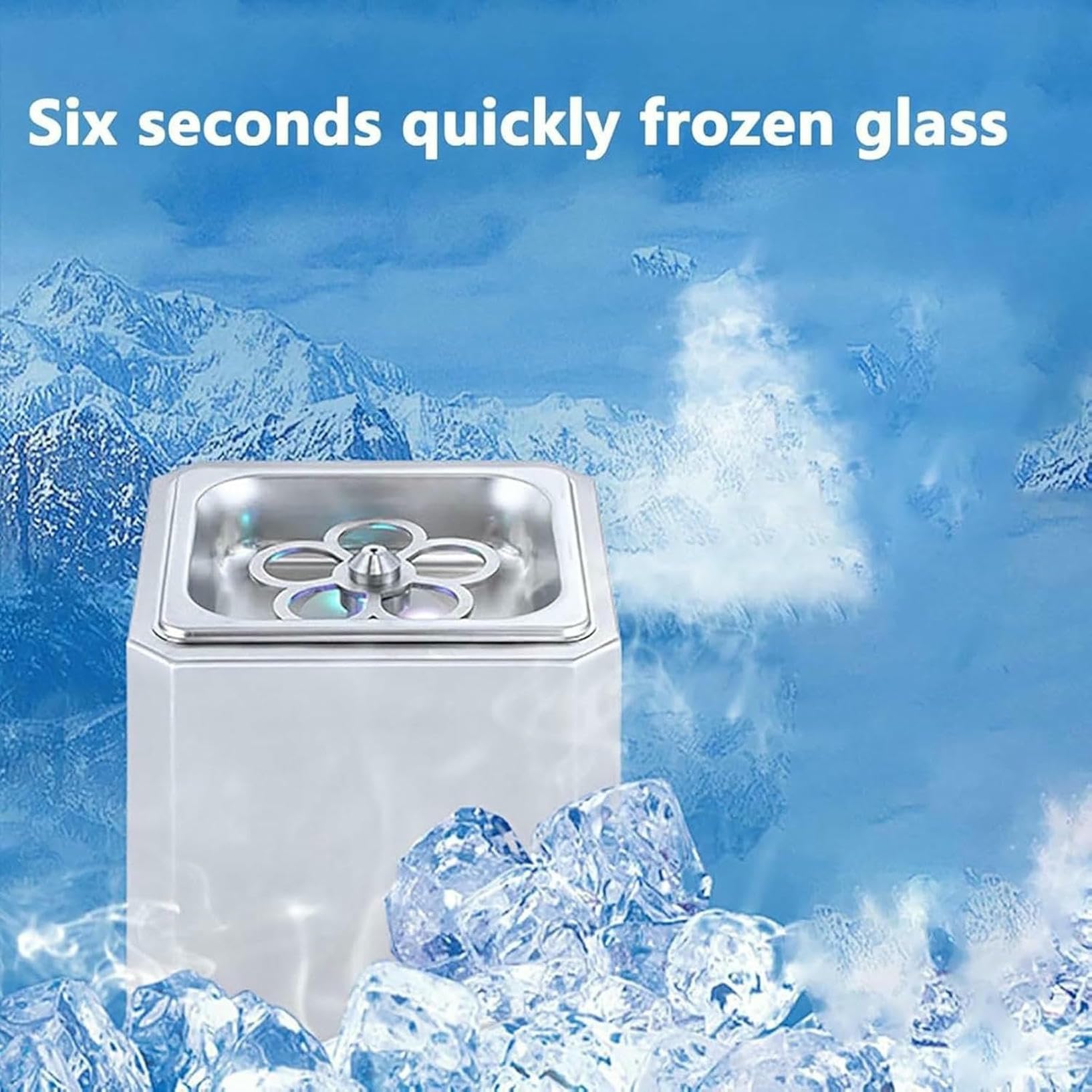 Chiller De Vidrio, CO2 Glass Graster para Tazas Y Vasos, Enfriadores De Bebidas Instantáneas para Cóctel, Cerveza, Bebidas Mixtas, Enfriadores De Vidrio para Bar, Restaurante, Cocina
