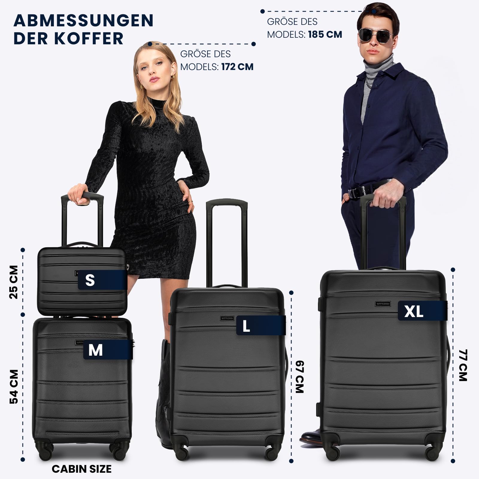 WITTCHEN Globe Line Kosmetikkoffer Reisekoffer Handgepäck Kabinenkoffer Hartschale aus ABS Zahlenschloss | 25 x 33 x 16,5 cm | Rot Lufthansa/Eurowings/Ryanair/Condor/Discover Airlines