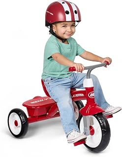 Radio Flyer Red Rider Trike for Toddlers 2.5-5: Adjustable Seat, Steel Frame, Quiet Wheels, Storage Bin