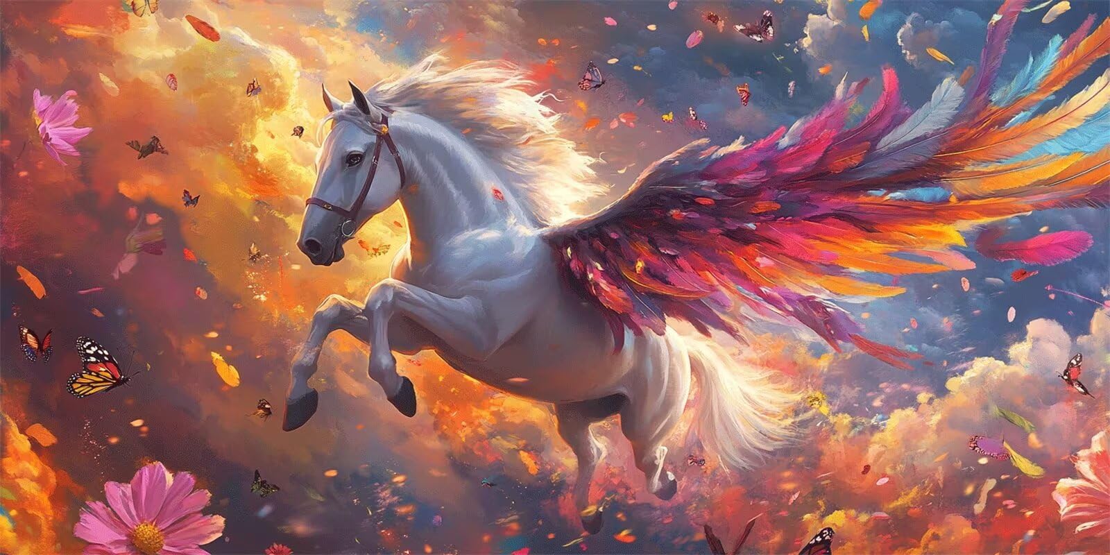 Kits de pintura de diamantes para adultos, unicornio, caballo Diamod Art Kits para principiantes, bricolaje cuadrado completo taladro diamante puntos de cristal pinturas artísticas para la decoración