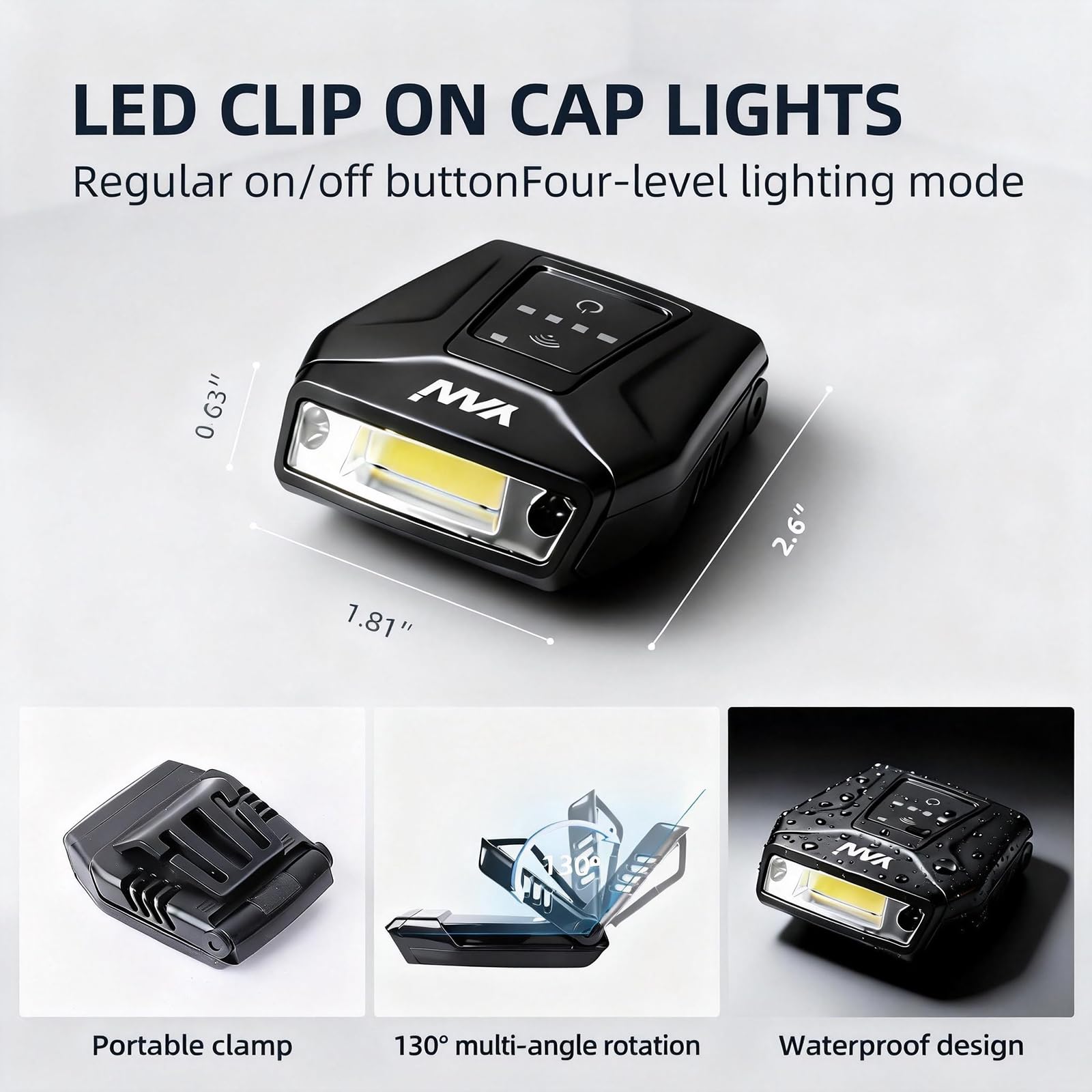 Luz LED para casco, recargable con sensor de movimiento, luz frontal con clip COB, linterna frontal con luz roja para pesca, correr, camping, lectura (1000 mAh)