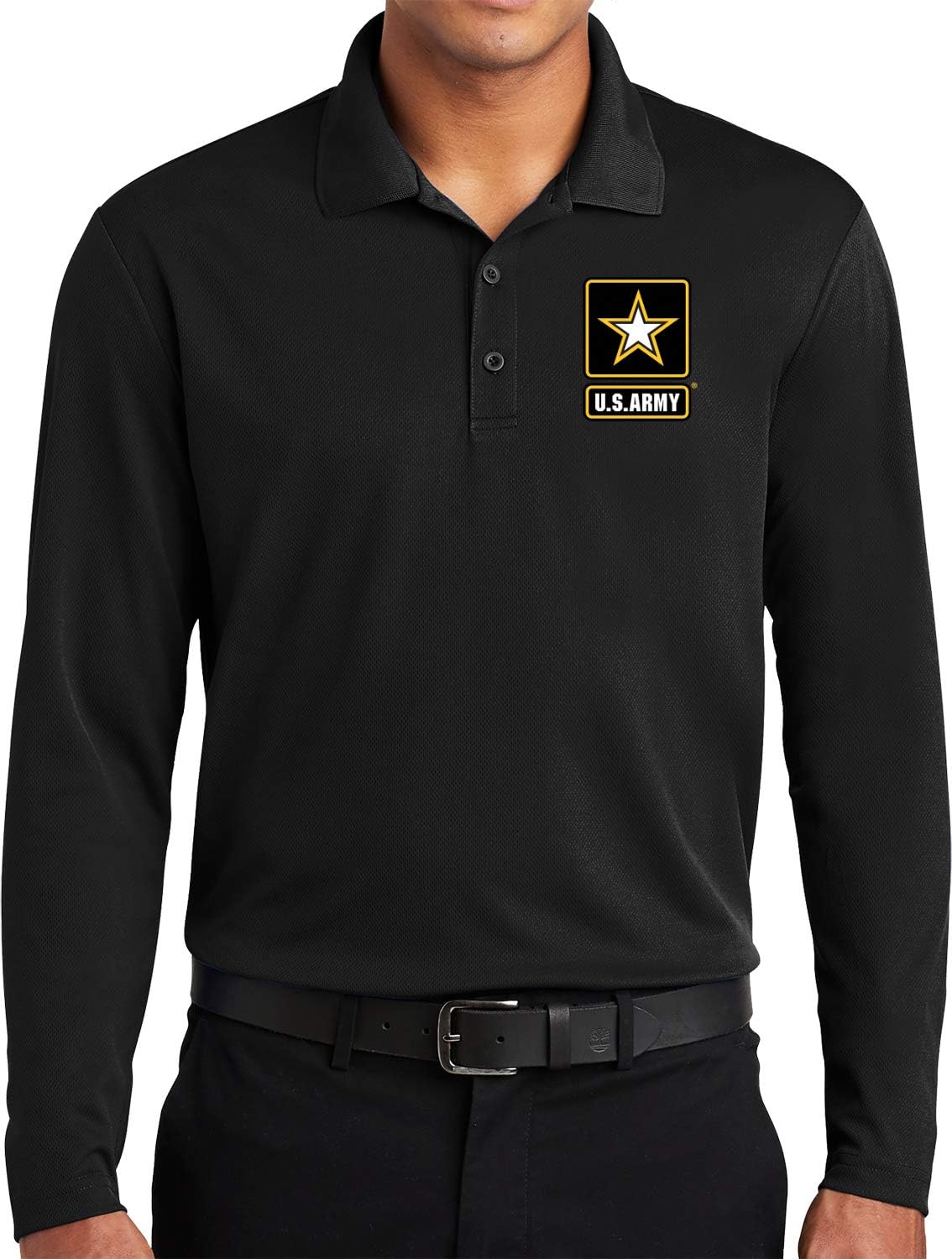 Buy Cool Shirts US Army Long Sleeve Polo Pocket Print