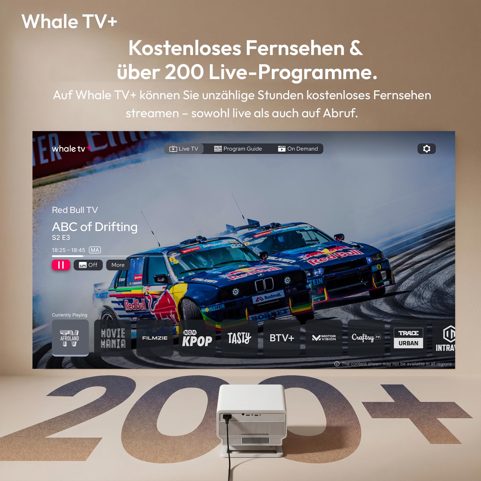 Xgody N8 Smart Beamer, 1200 ANSI Native FHD 1080P, 4K Unterstützt