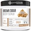 pureSCRUBS قسط الفانيليا براون السكر فرك | الوجه والقدمين وكامل الجسم فرك | كبير 16 أوقية جرة تشمل ملعقة خشبية، Loofah & ميني شريط التقشير الصابون
