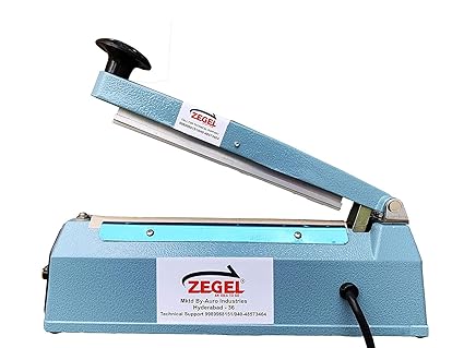BHARAT Portable Electric Impulse Plastic Bag Sealing Machine (Ocean Blue) (8INCHES) Strong Aluminium Body