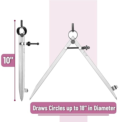 Miniatura 2 de Mr. Pen - Brújula profesional con cerradura, 8 pulgadas, brújula de lápiz, brújula para carpintería, brújula para geometría, divisor de alas, dibujo