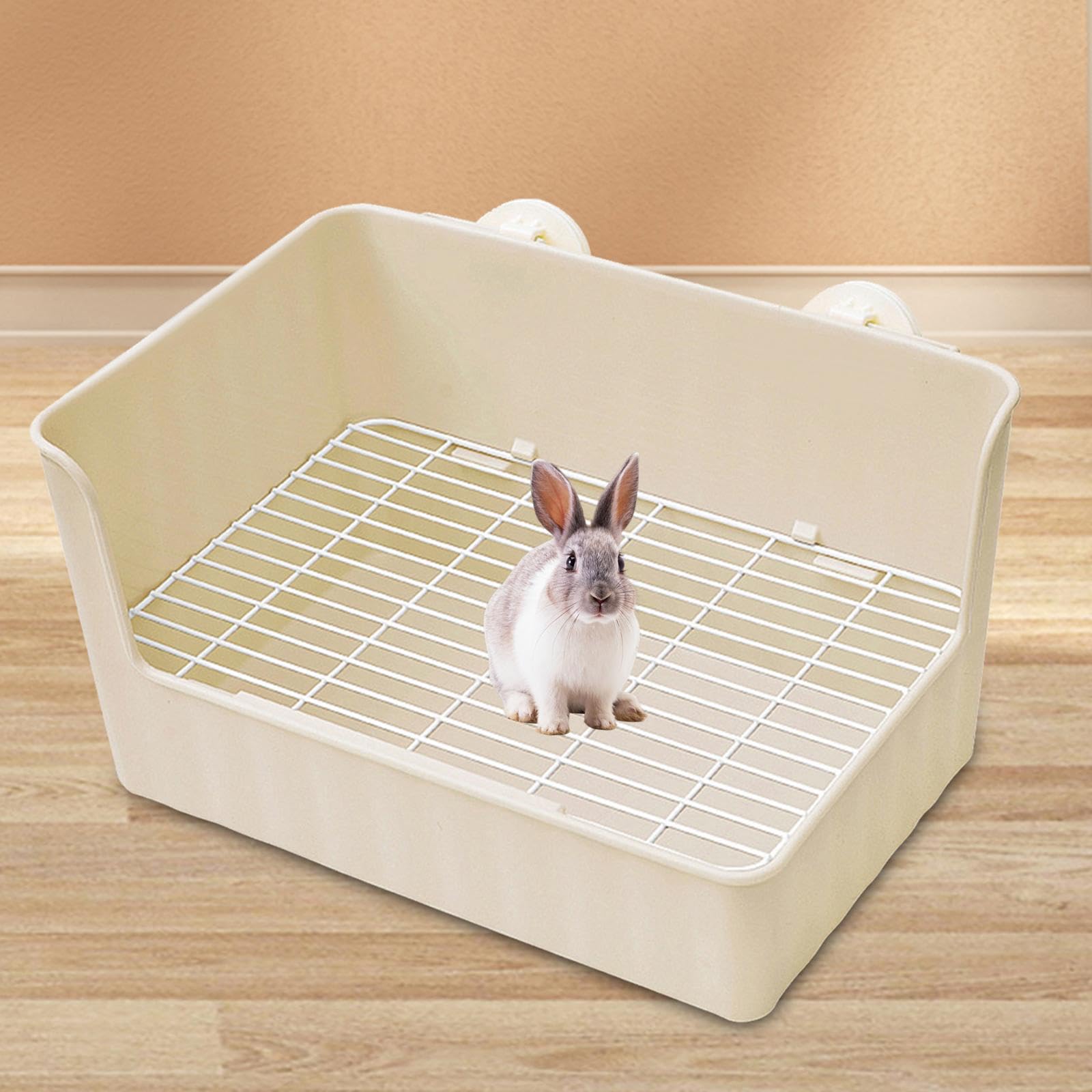 F Fityle Bac à litière pour Lapin Potty Trainer Tray Literie Box Cage WC Bunny Toilet Box Pet Pan pour Petits Animaux, Chinchilla, Furet, Chats d'intérieur, Brun