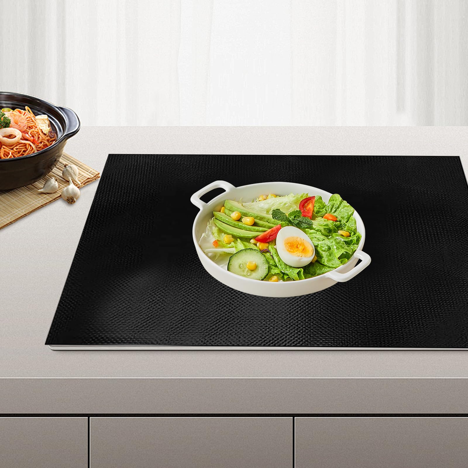 LOREC 52x78CM Esterilla Protectora de Inducción Silicona Alfombrilla Protectora para Placa Inducción Alfombrilla Protectora para Cocina de Inducción (Magnética) Reutilizables Resistente al Calor