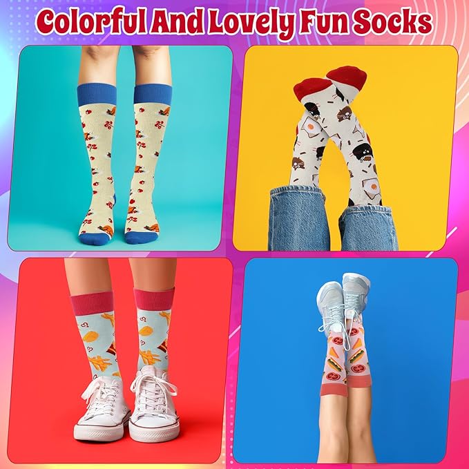 Calcetines Divertidos Novedosos para Mujer Coloridos Locos miniatura 6