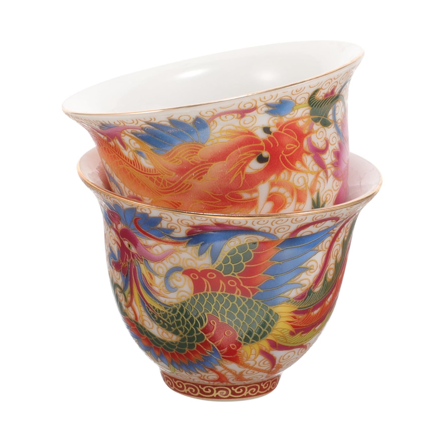 Gatuida 5paare Chinesische Keramiktassen Dragon Teetassen Für Tee Und Wein Handgefertigte Teeschalen Porzellan Geschenkidee Für Festivals Und Besondere Anlässe