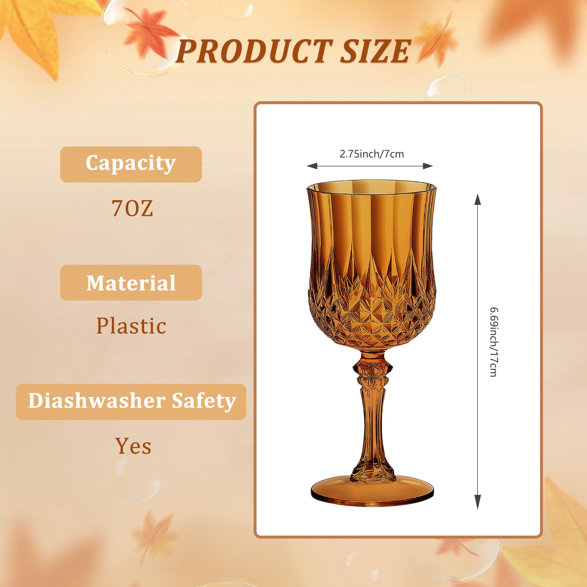 24 Amber Wine Glasses - Champagne Flutes for Weddings & Parties -2 24 Amber Wine Glasses - Champagne Flutes for Weddings & Parties -2