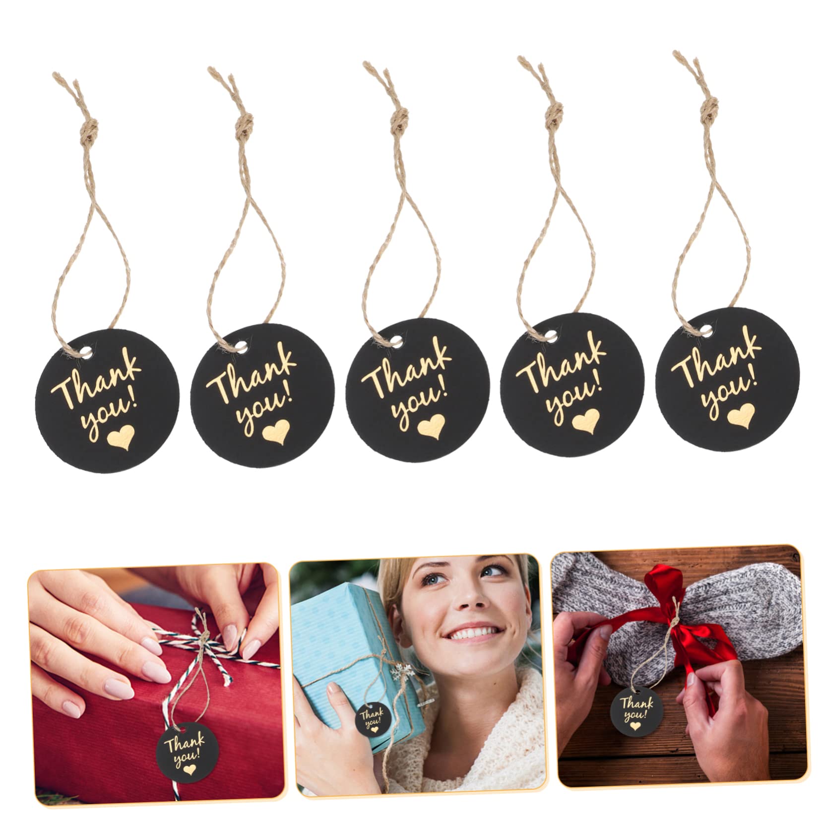 ABOOFAN 400pezzi Etichette Decorative Di Ringraziamento Carta Filo Per Matrimoni Compleanni e Feste Design Elegante e Creativo Per Decorazioni Festive