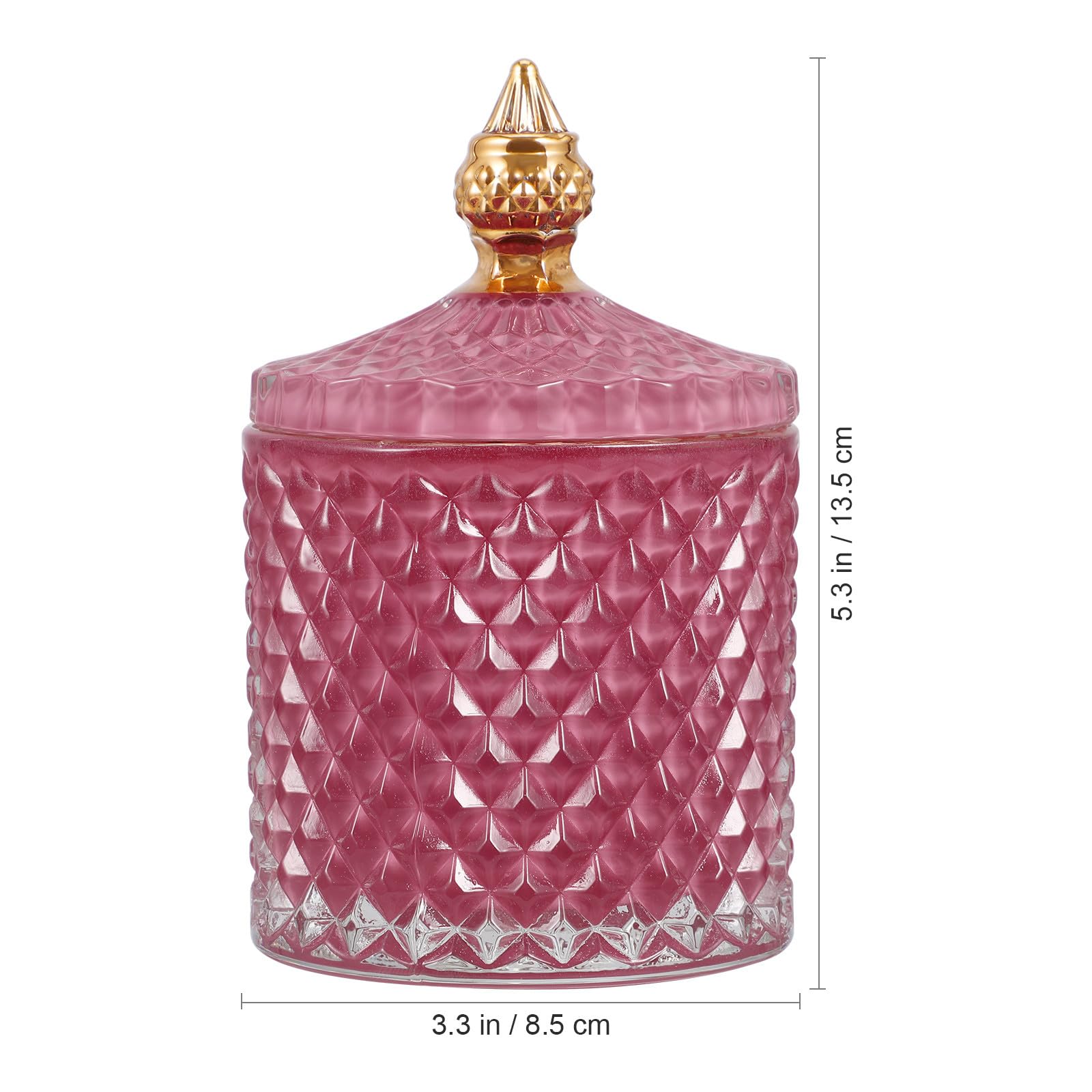 Kichvoe Barattolo Portaoggetti Rosa in Vetro 1 Pezzo Design Ecocompatibile Contenitore Multifunzionale per Scrivania e Organizzazione Gioielli