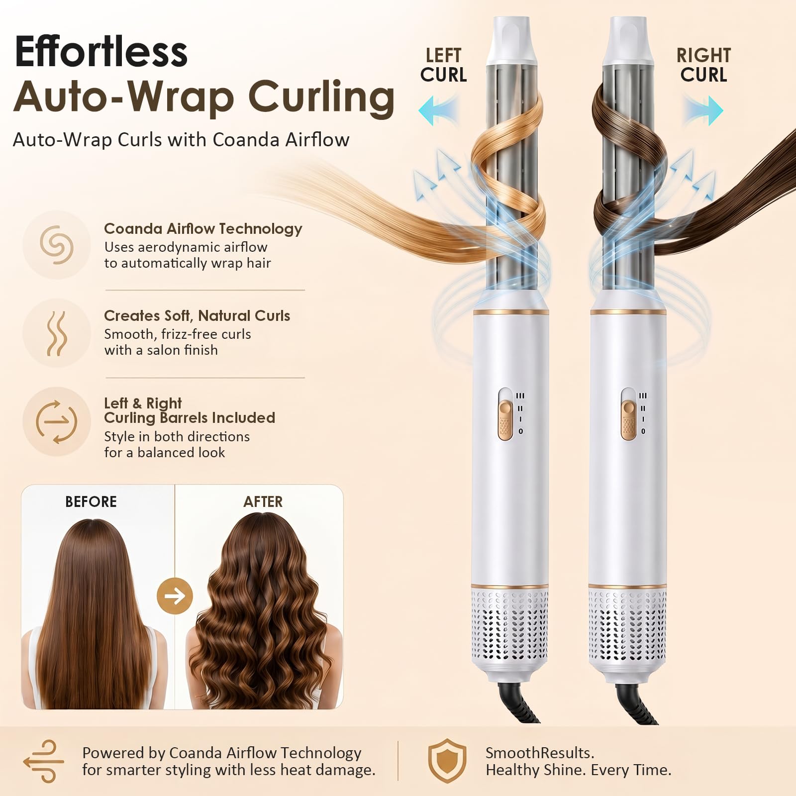 Asciugacapelli 5 in 1, Spazzola Asciugacapelli Multifunzione, Hair Styler set 1000W, Airbrush Air Styler, Spazzola Ad Aria Calda, Phon Capelli Per Asciugatura, Volume, Ricci