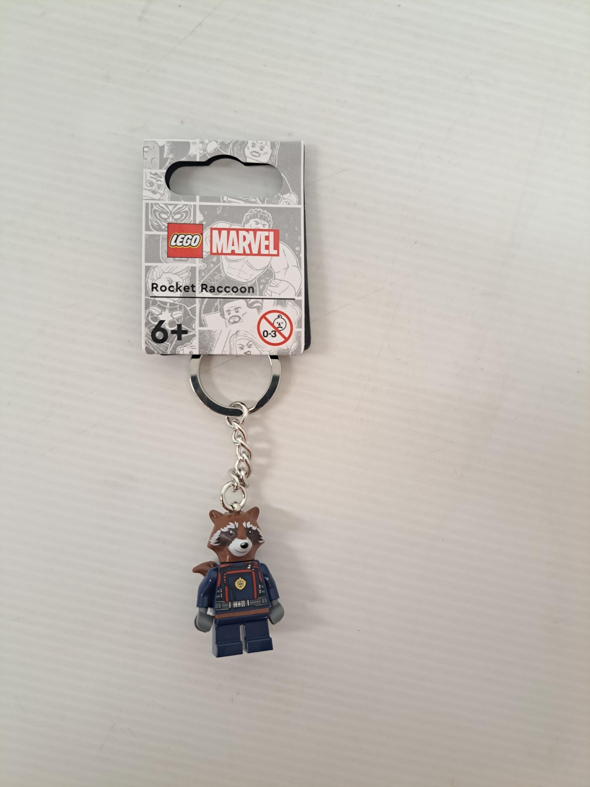 LEGO Marvel Superheroes Rocket Raccoon Minifigure Keyring 854296 Brown Small