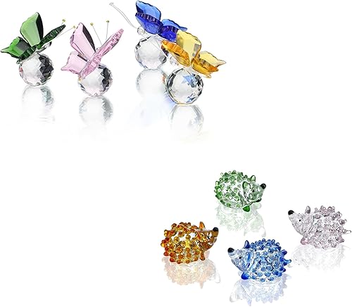 H&D HYALINE & DORA Arte de animales coleccionables de vidrio, decoración de mesa de figura de cristal hecha a mano, decoración de escritorio de