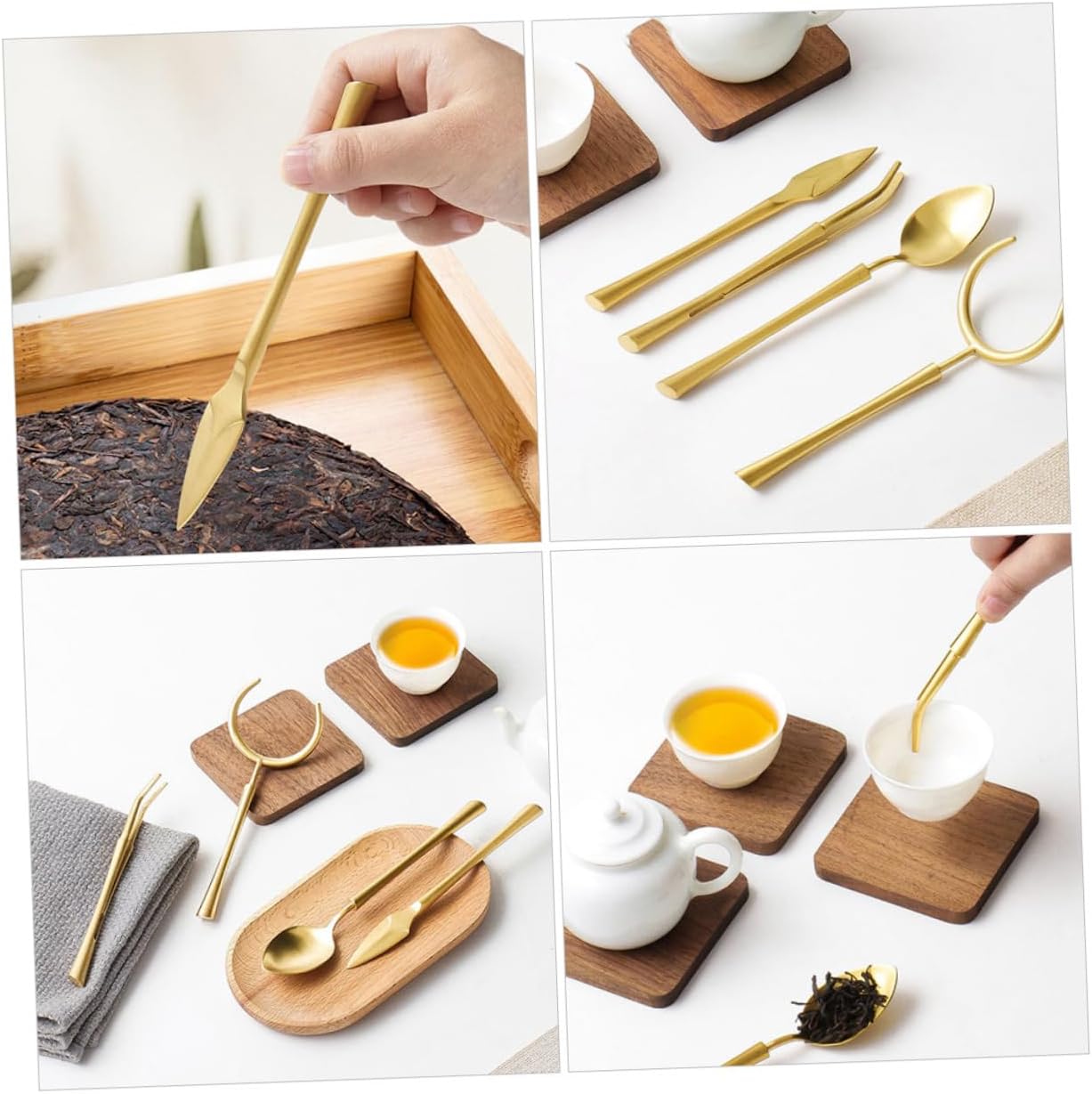Elegant 4-piece Tea Ceremony Set Gong Fu Tea Utensils Tea Party Supplies Chinese Tea Tools Stainless Steel Tea Accessories