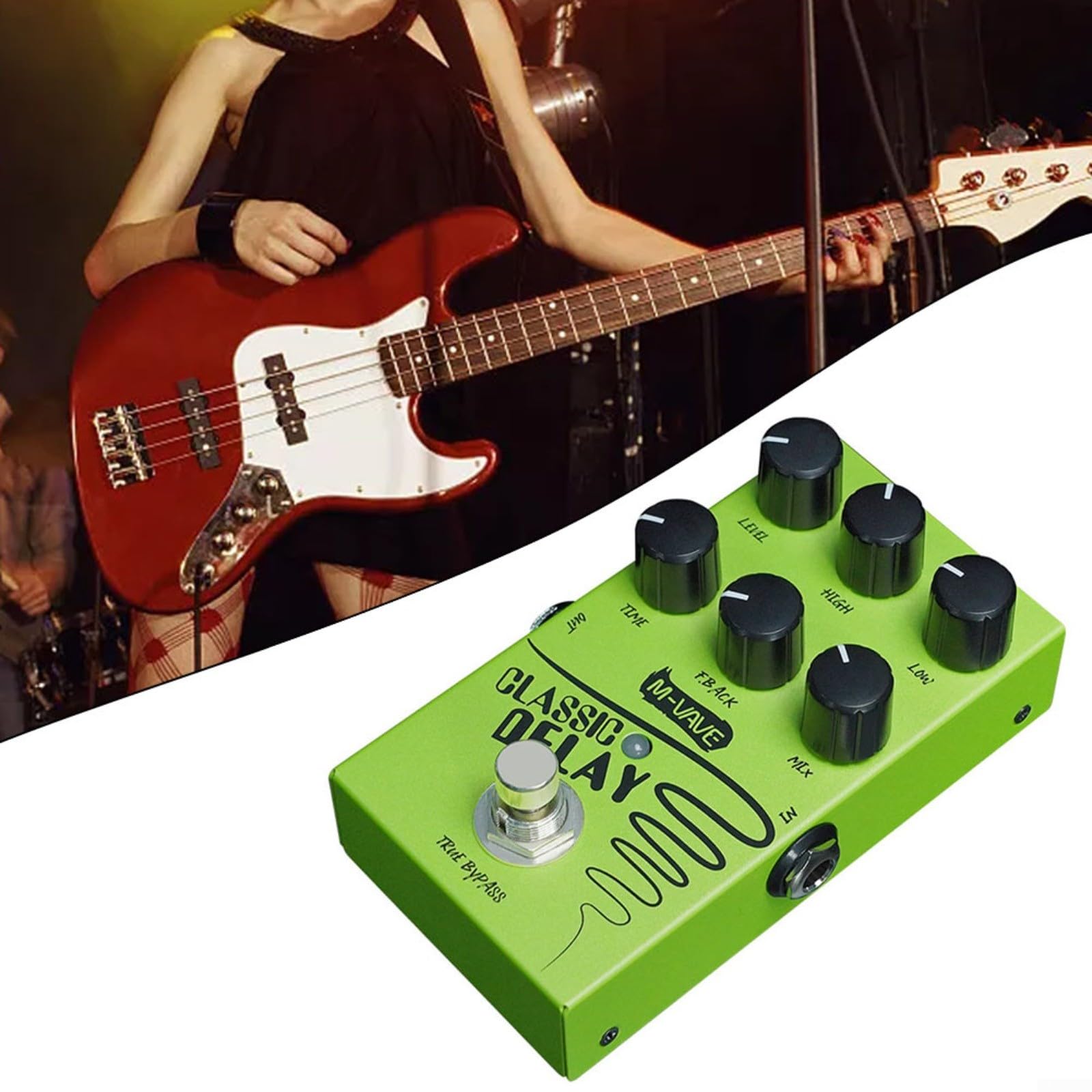 Delay Pedal Chitarra Delay Pedal Analogico Classicl Delay Effect, 600Ms Tempo di Ritardo Massimo Per Esplorazione Musicale