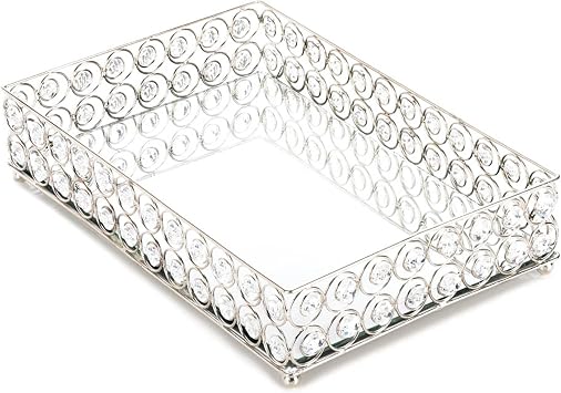 Zingz & Thingz Decorative Metal Jewelry Tray, Shimmer, 13x8.875x3