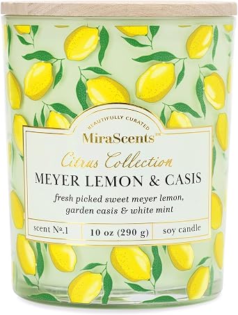 Lemon Candle,Lemon Scented Candles,Summer Scented Candle for Home & Kitchen | Natural Soy Wax Candles,Candles Gift for Womens,Mother Day Gift,10oz