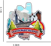 Vista 3 de Mackinac Island Michigan USA - Imán de madera para nevera, monumentos 3D, recuerdos coleccionables, decoración hecha a mano -2770