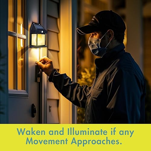 Miniatura 5 de ZingZap Lámpara de pared con sensor de movimiento accionada por energía solar, sensor de movimiento de tres modos con ajuste de doble brillo, tanto