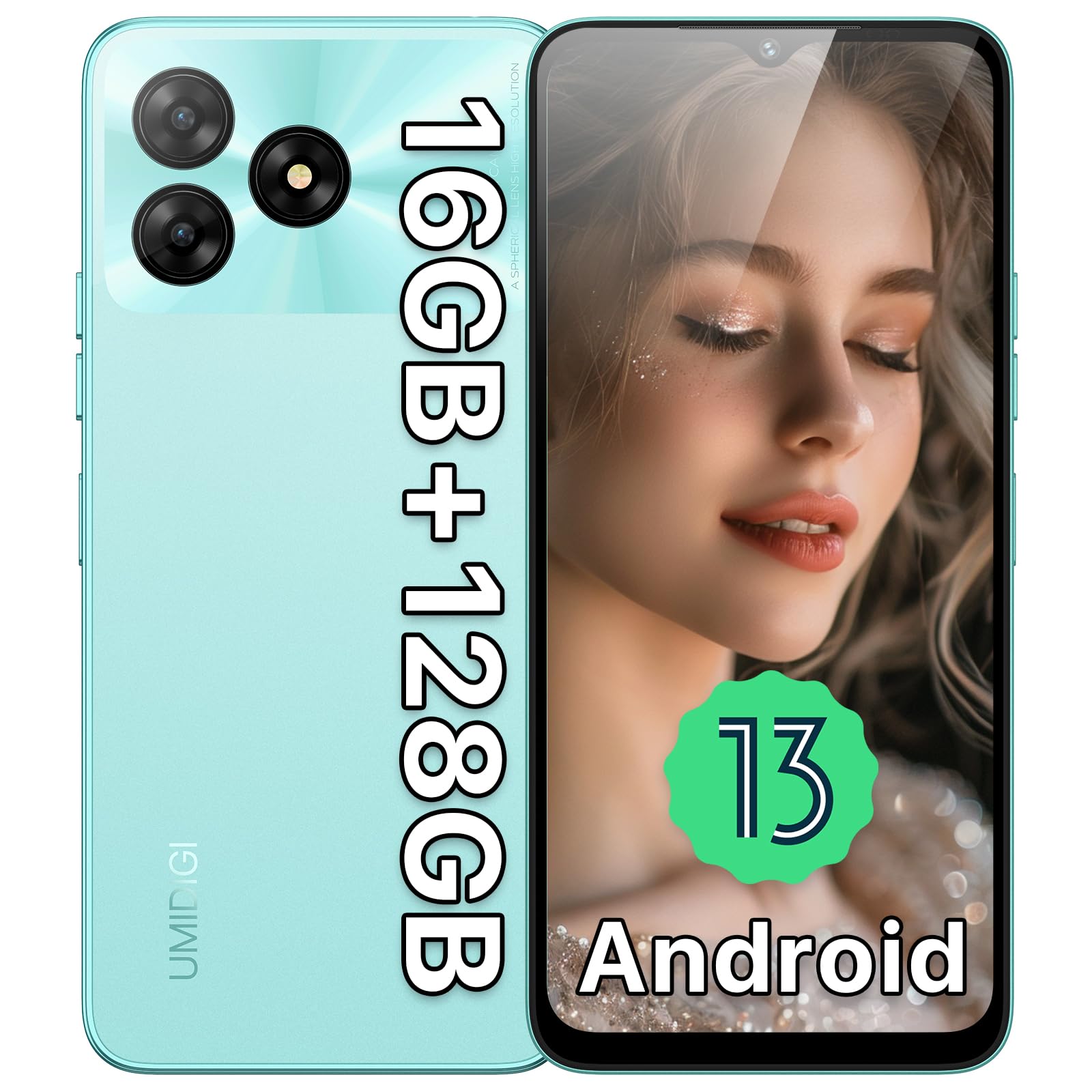 Invens Ultra 13P - Smartphone Android 15 Pas Cher - 16Go RAM, 128Go, écran 6.79" 90Hz, 64MP, Batterie 5000mAh - Rouge - 3