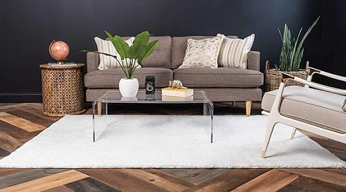 Miniatura 2 de Unique Loom Colección Solo - Alfombra Calabasas (2 pies 2 pulgadas x 3 pies 1 pulgada, rectangular, blanco nieve)