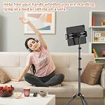 XXZU 72in Tablet Floor Stand Tripod,Tablet Tripod Floor with 360° Ball Head,Height Adjustable Tablet Stand Holder for ipad/iPhone/Kindle/Music/Phone/eBook Reader/Recording and All 4.7-13" Devices