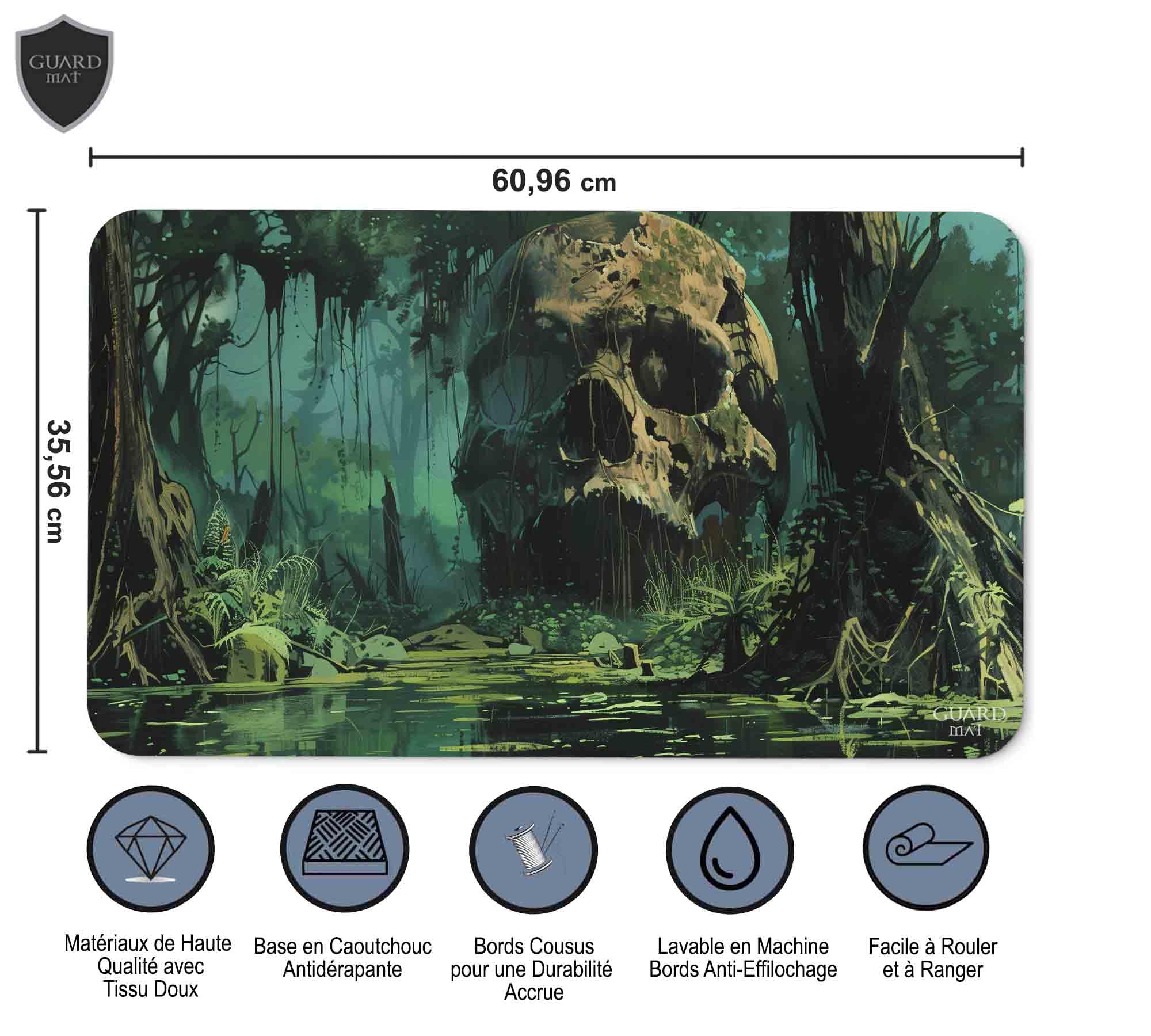 Swamp of Shadows (Bords Cousus) - Tapis de Cartes Magic - Tapi de Jeu - Playmat pour Jouer à MTG, Le Seigneur des Anneaux, TCG - Tapis de Jeu de Société