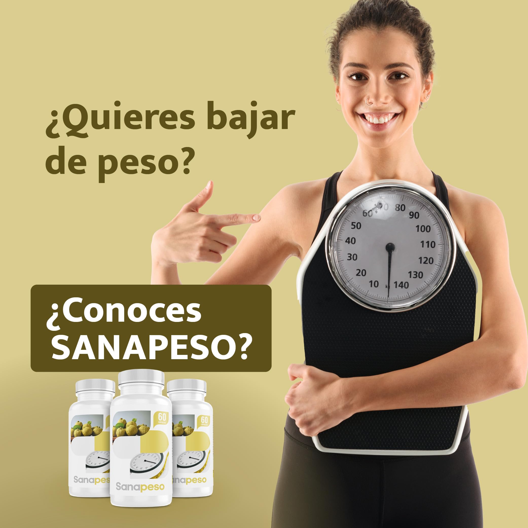Cápsulas Naturales para el Control de Peso - Con Garcinia Cambogia | Extracto Seco de Café | Ayuda a Controlar el Apetito |Fabricado en España | Sin Gluten ni Lactosa - SANACAPS (3 Botes)