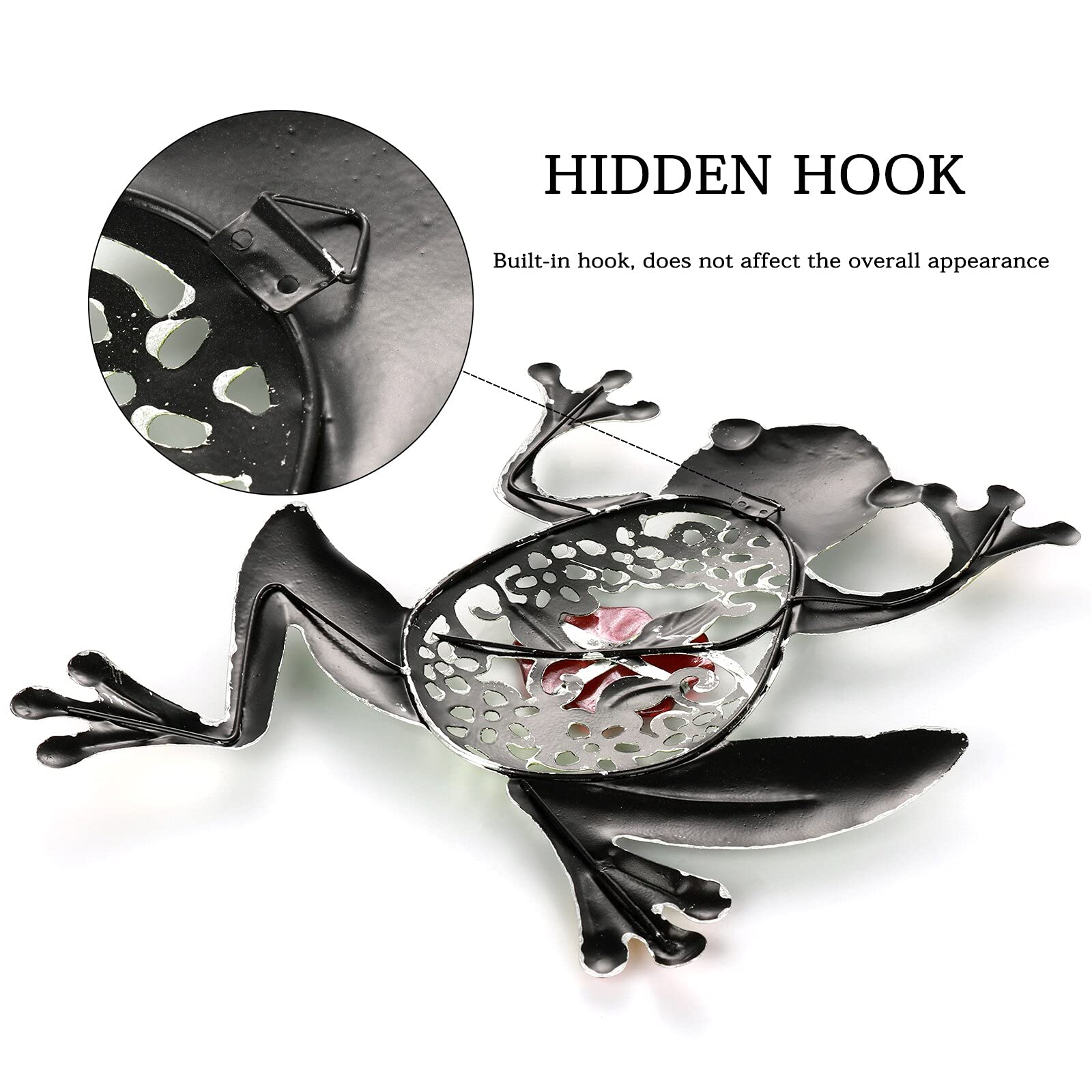 Metalen Kikker Muur Decor Tuin Yard Art Decor Ijzeren Kikker Beeldje Dier Metalen Muur Sculptuur Opknoping Tuin Ornament Voor Indoor Outdoor Decoraties