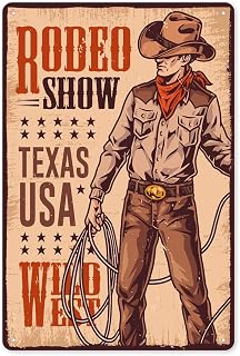 Funny Bar Sign or Man Cave Decor, Rodeo Cowboy Wild West Estd American 1881 Tradition, Man Cave Accessories Home Bar Basement Garage Mancave Vintage Style Wall Art Decor, 8 x 12 Inch (25539)