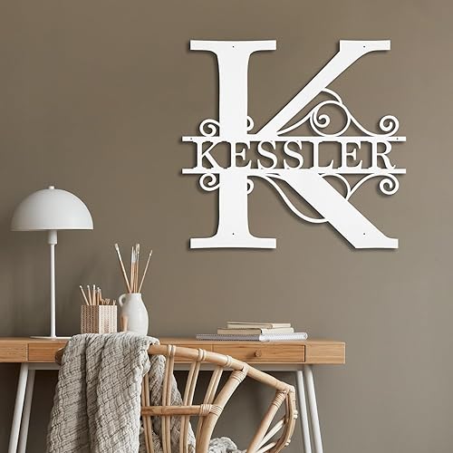 Miniatura 5 de Custom Metal Signs  Metal Name Sign  Metal Wall Art  Split Letter Monogram Wall Decor  Metal Wall Art Last Name Sign  Family Name Sign  Personalized