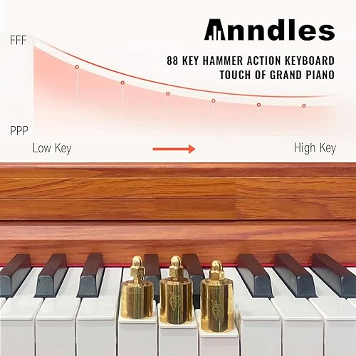 Miniatura 3 de Piano eléctrico de 88 teclas, piano digital ponderado para principiantes, piano de teclado, incluye banco de piano, adaptador de corriente, tres