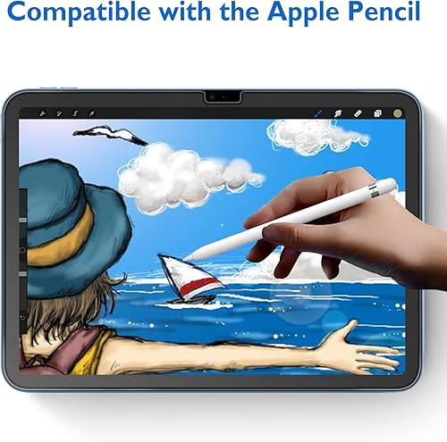Miniatura 7 de Mothca Protector de pantalla de vidrio mate para iPad de 10 generación (2022, 10.9 pulgadas) antirreflejos y antihuellas HD película de vidrio