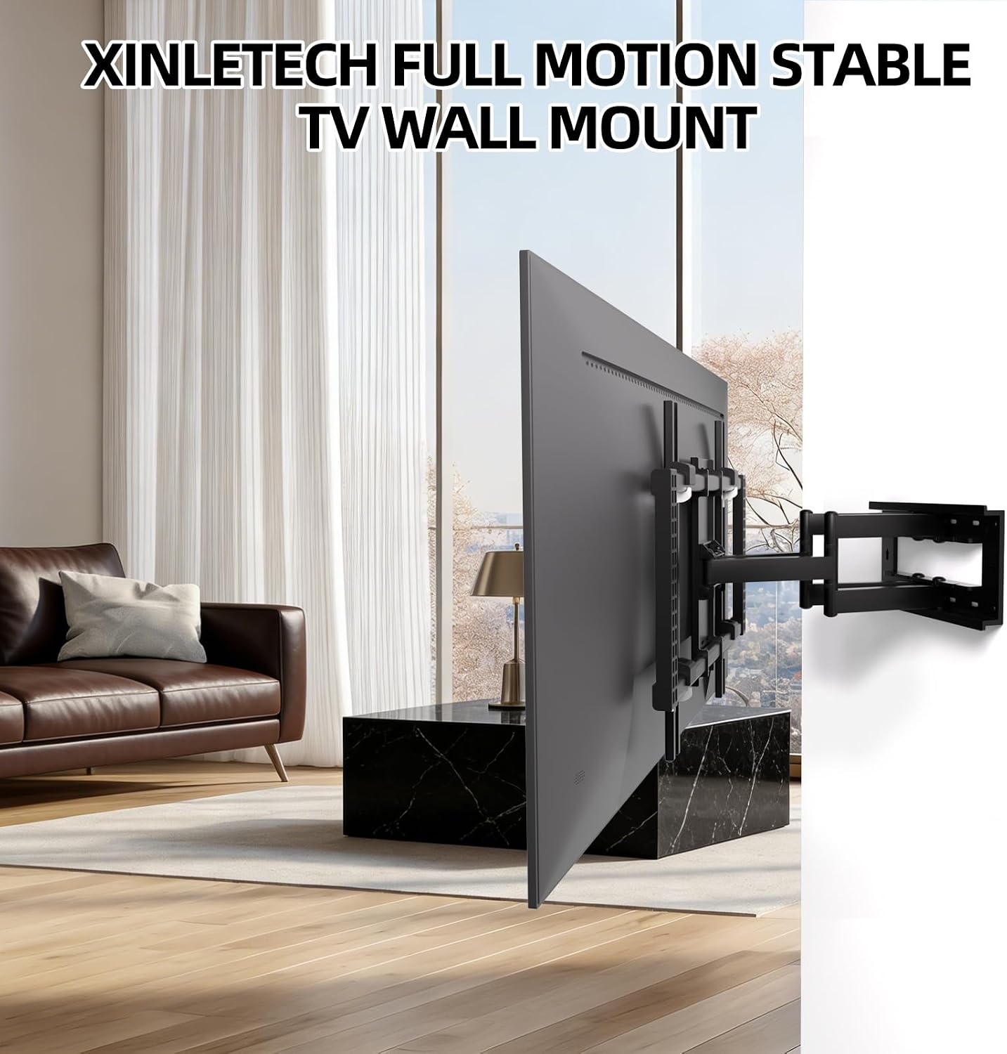 98 100 inch TV Wall Mount Full Motion Heavy Duty for 85 86 90 TVs,Ultra-Slim Dual Articulating Arms,Tool-Free Tilt & Extension, Holds up to 187 lbs,VESA 200x100 to 800x600, XL-Y9