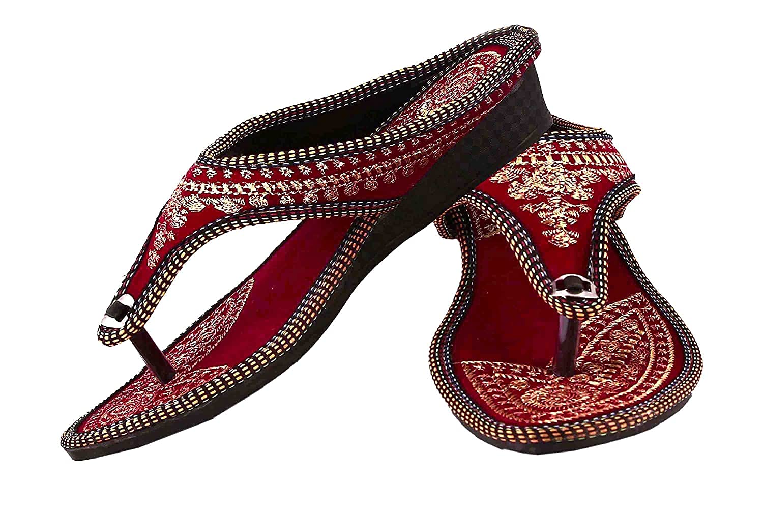 Traditional Ethnic Work Sandals Sleepers for Women || Girls (Red, Numeric_8) (B0B29CL4MV) Amazon Price History, Amazon Price Tracker