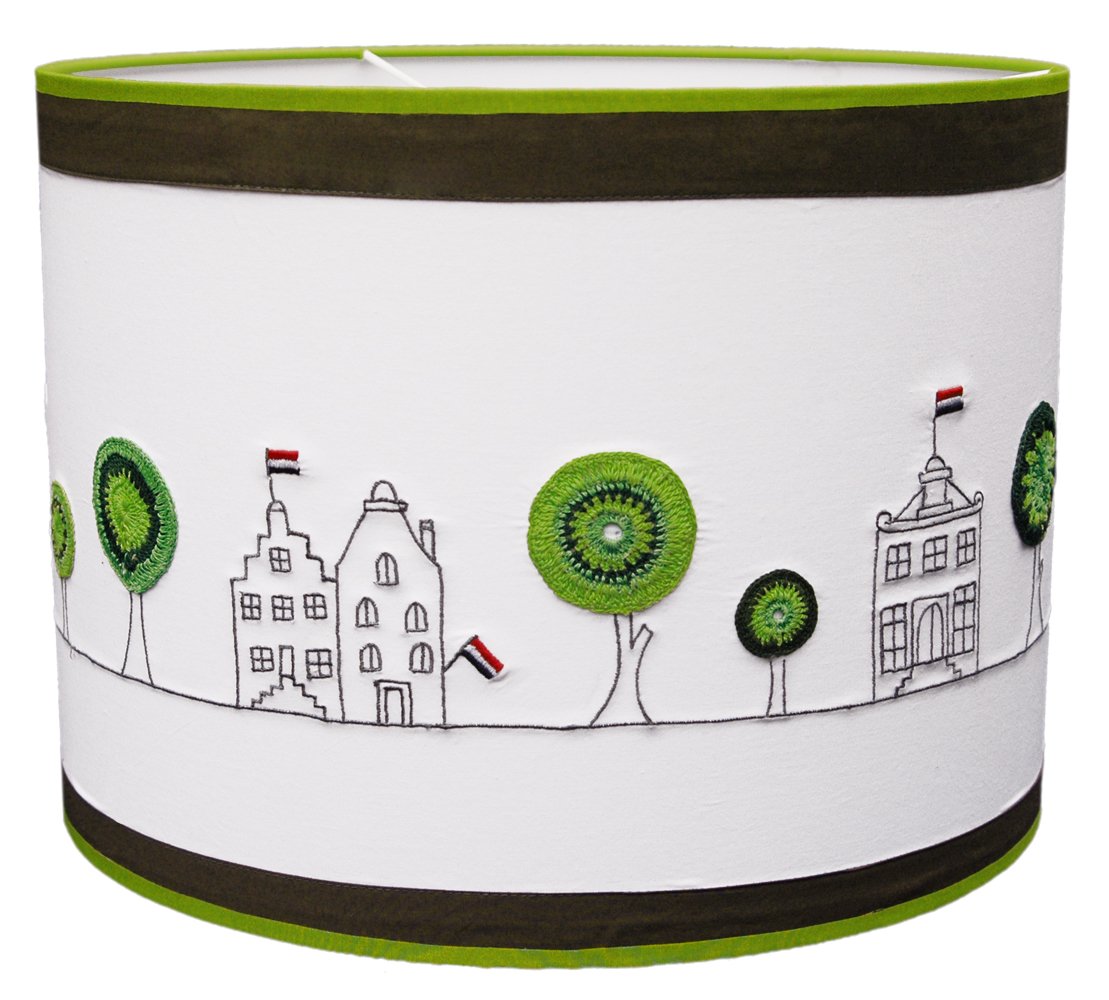 Taftan Crochetted Houses Pendant Lampshade Diameter 35cm (Green Trees)