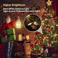 Vista 4 de Luces de Navidad a pilas, paquete de 4 unidades, 20 luces LED mini en cadena con 8 modos, impermeables, luces de árbol para Navidad, exteriores