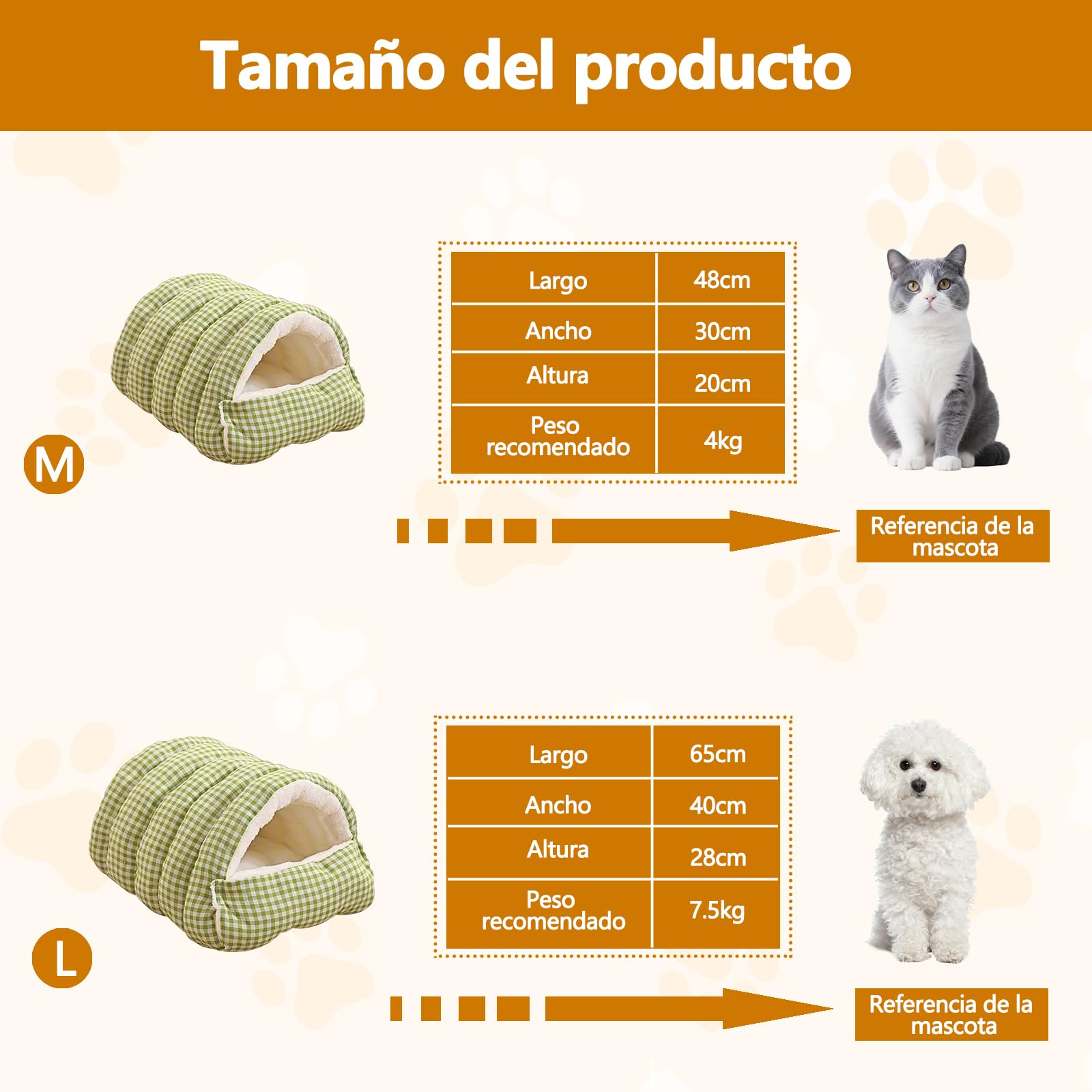 Galatée Cama para Gatos y Perros, Rellena De Algodón PP (L, Verde)