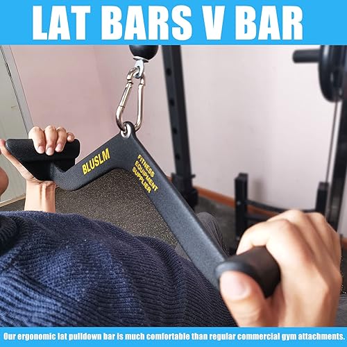 Miniatura 5 de LAT Pull Down Bar for Cable Machine, LAT Pulldown Attachments T-bar V-bar Cable Attachment for Gym, Back Tricep Strength Training Handle