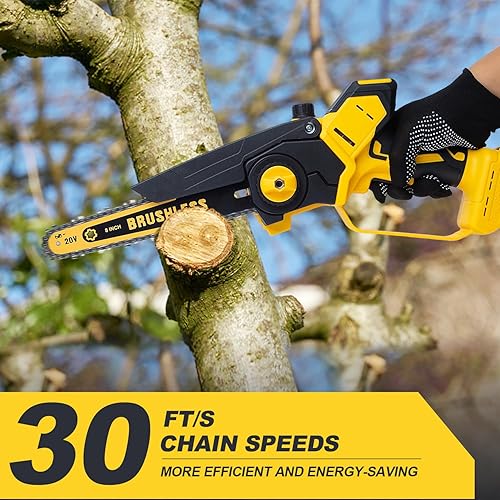 Miniatura 2 de Mini motosierra para batería Dewalt de 20 V MAX, mini motosierra eléctrica de mano inalámbrica de 8 pulgadas, motosierra sin escobillas para corte