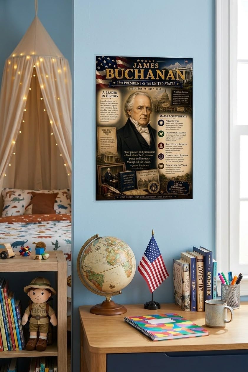 James Buchanan Poster, 15th U.S. President, 8.5x11 Laminated Chart image 5